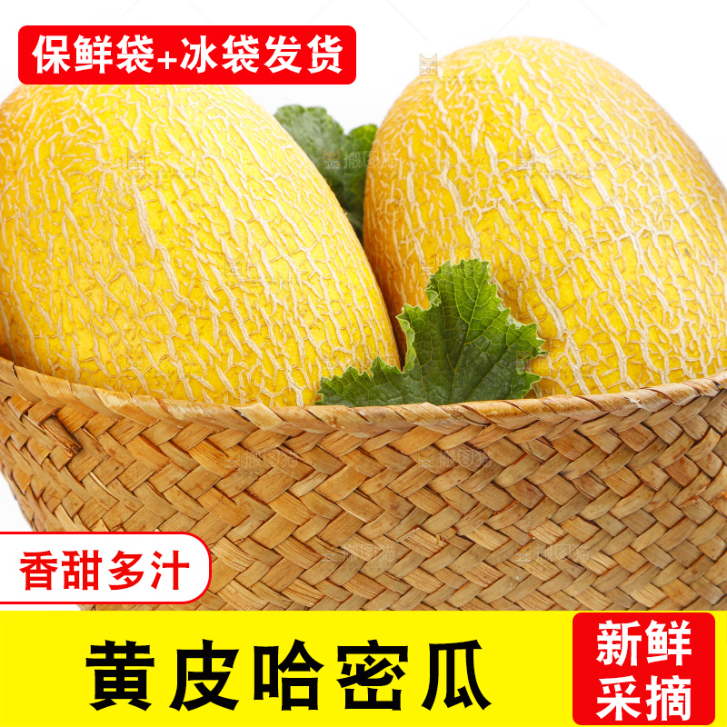 手里提着一篮冰火蜜瓜