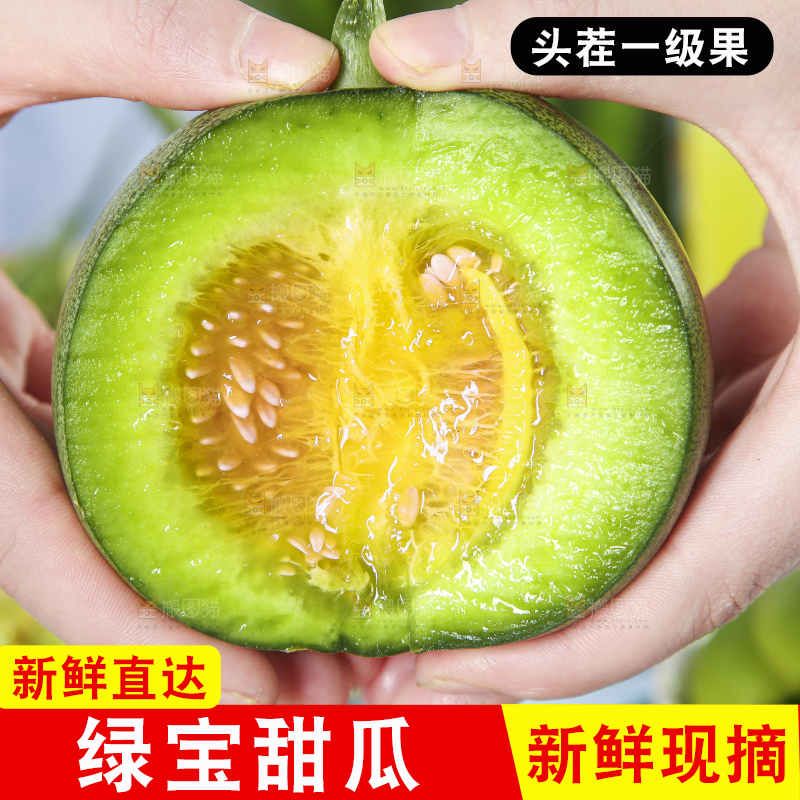 手里拿着绿宝甜瓜