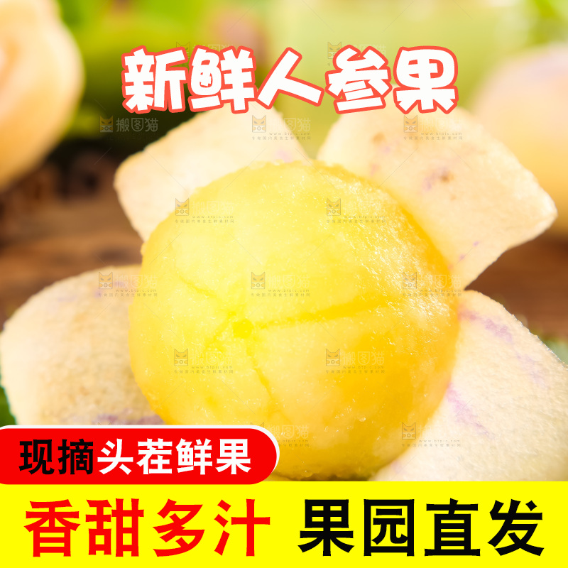 绿叶上摆放着要云南石林人参果