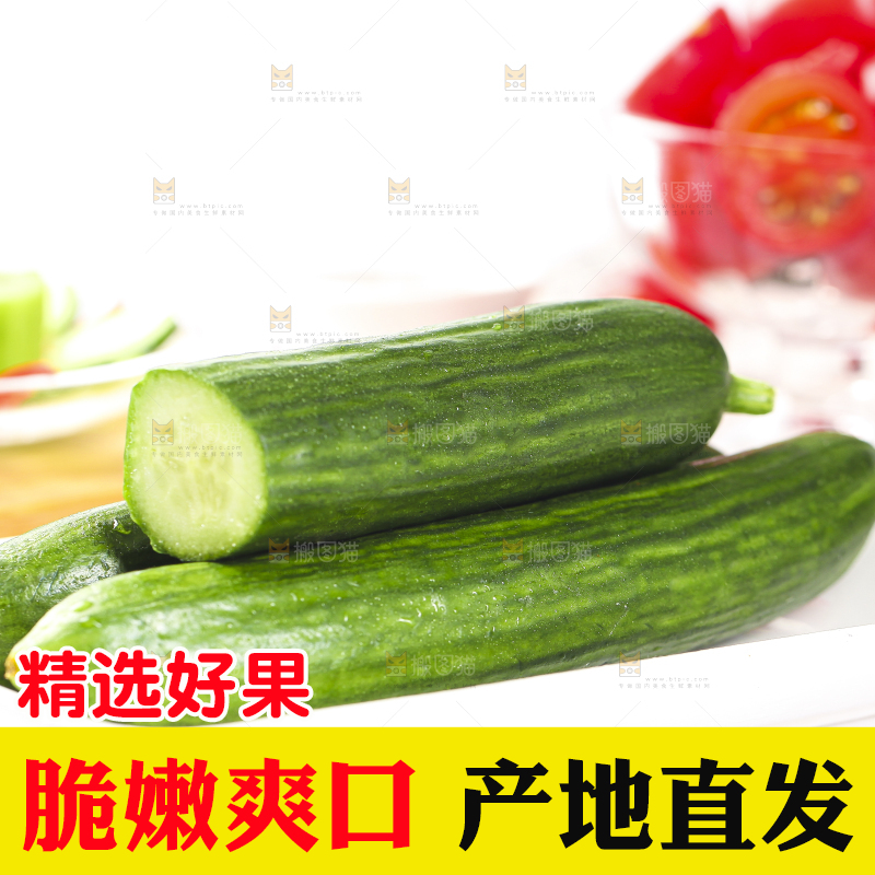 盘子里装着无刺小黄瓜