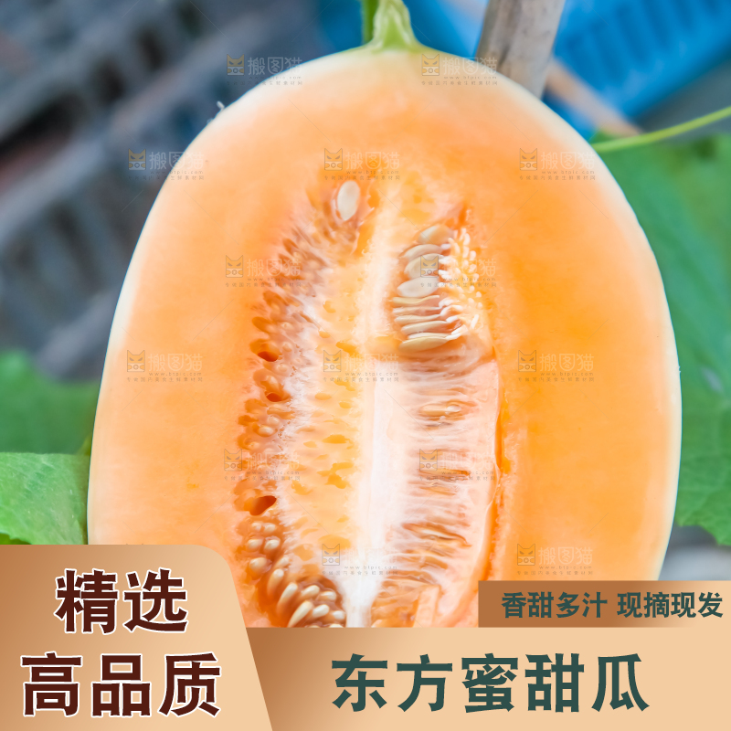 手里拿着甜瓜