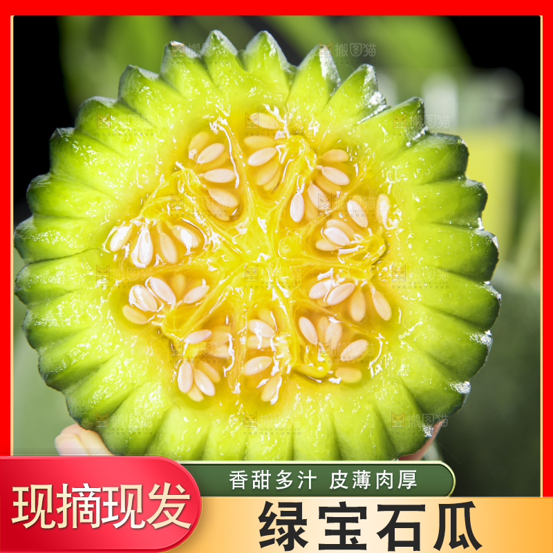 手里拿着绿宝甜瓜