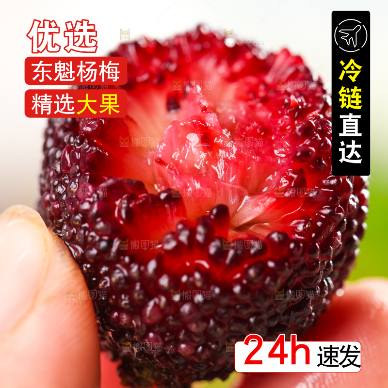 手里拿着杨梅