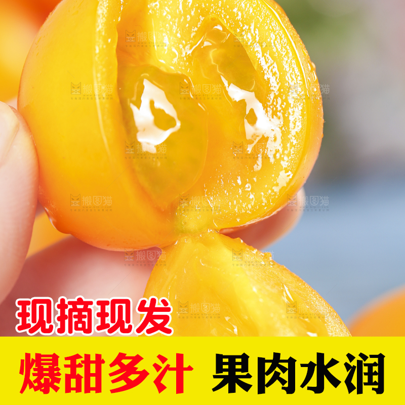 手里拿着黄色圣女果