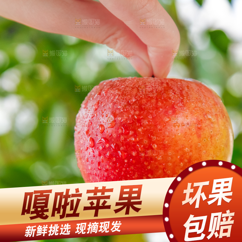 手里拿着嘎啦苹果