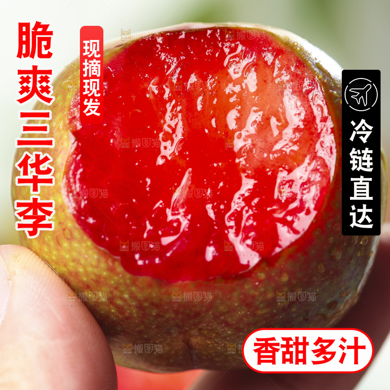 手里拿着红心三华李
