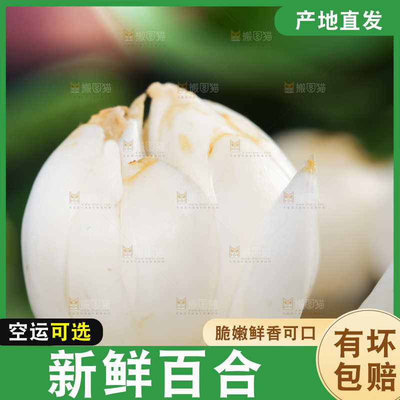 木板上摆放着鲜百合