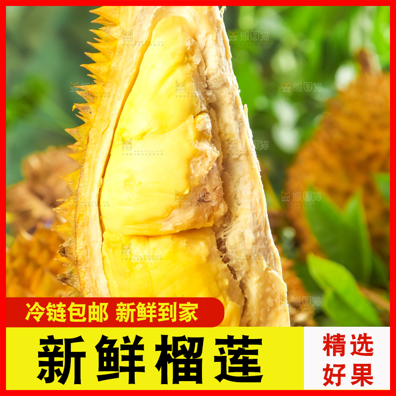 木底上放着金枕头榴莲