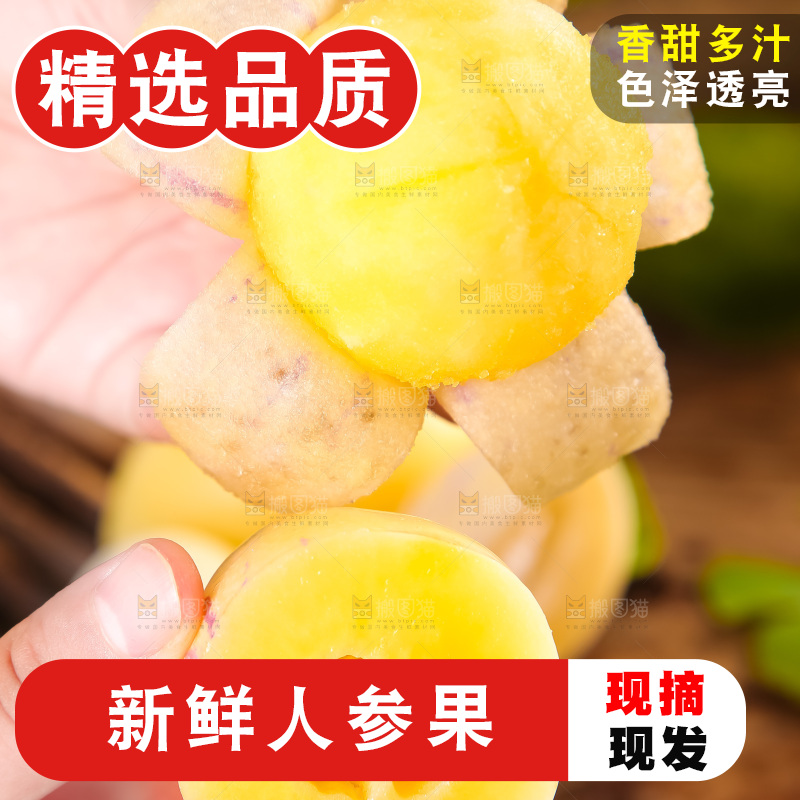 手里拿着黄心人参果