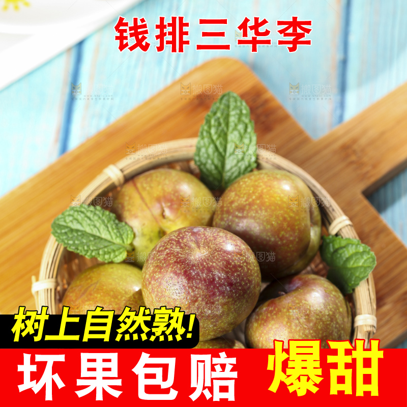 篮子里装着红肉三华李