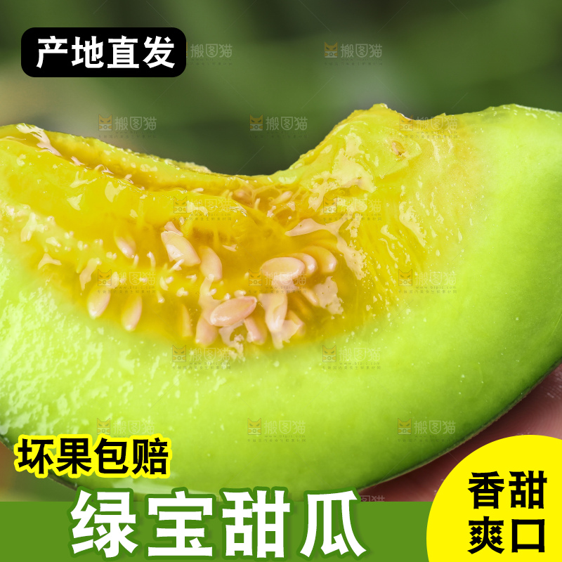 手里拿着绿宝香瓜