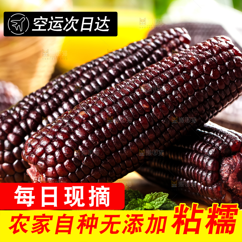 木底上放着黑玉米