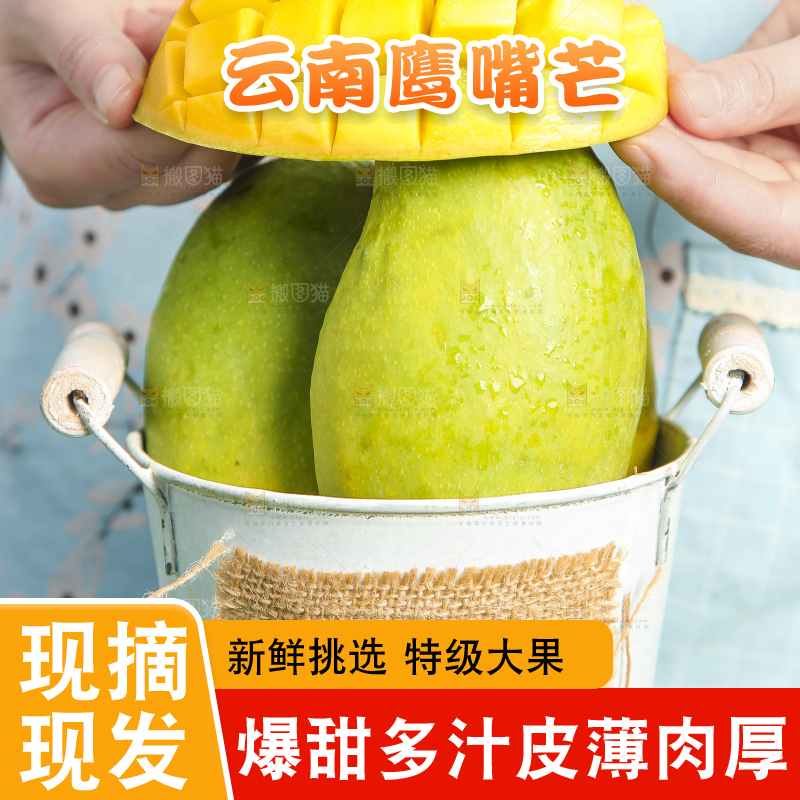 小桶里装着芒果