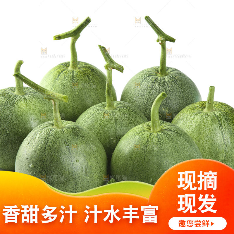 白底上放着绿宝石瓜