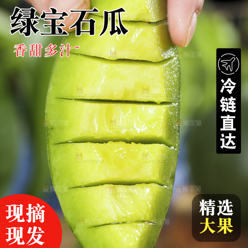 手里拿着绿宝甜瓜