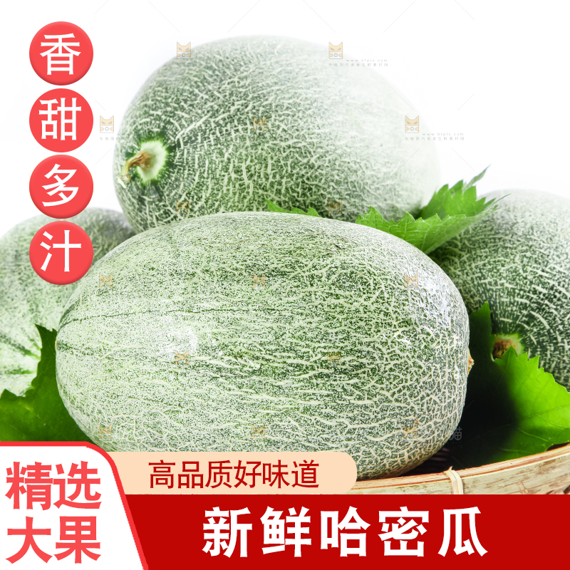 篮子里装着新疆哈密瓜