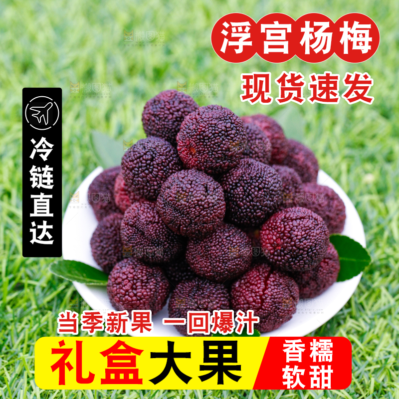 盘子里装着杨梅