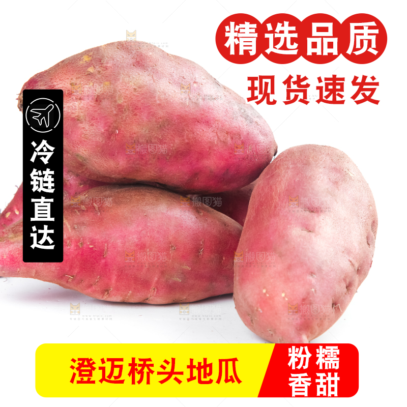 白底上放着海南桥头地瓜