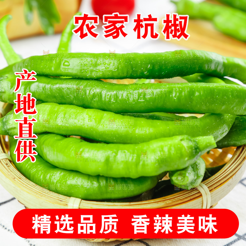 篮子里装着青杭椒