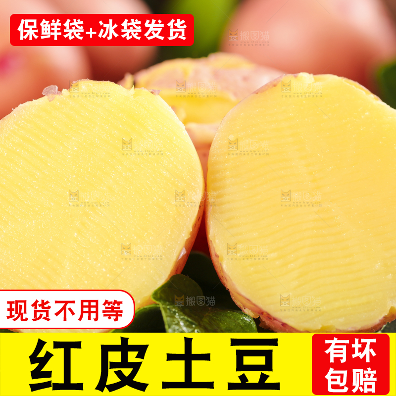 树叶上摆放着土豆