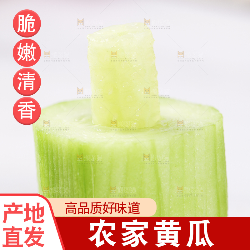 白底上摆放着小黄瓜