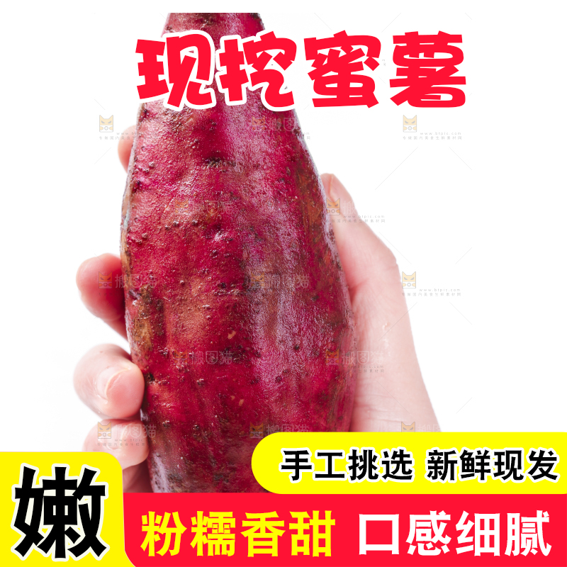 手里拿着红心蜜薯