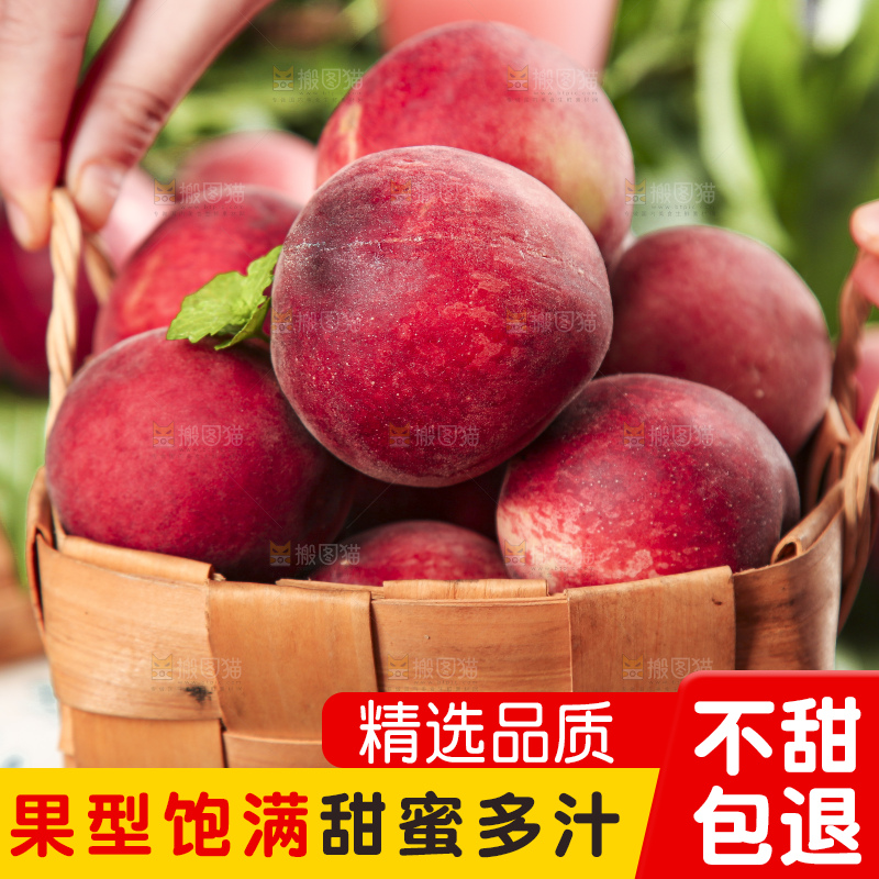 篮子里装着胭脂红血桃