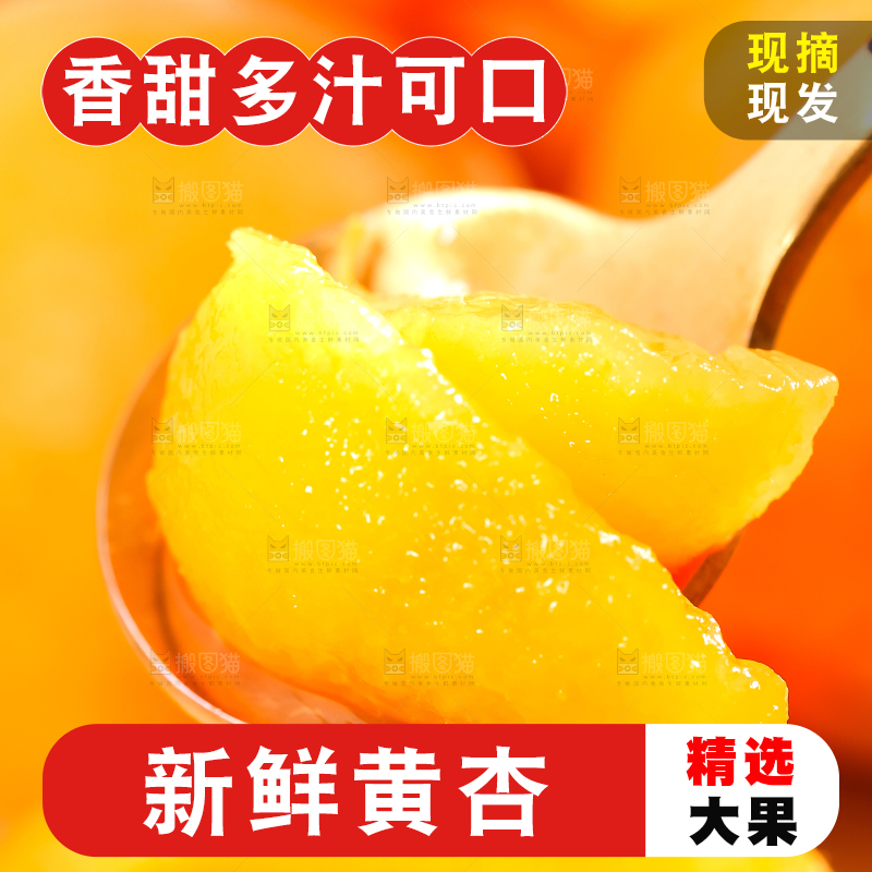 勺子上放着杏子