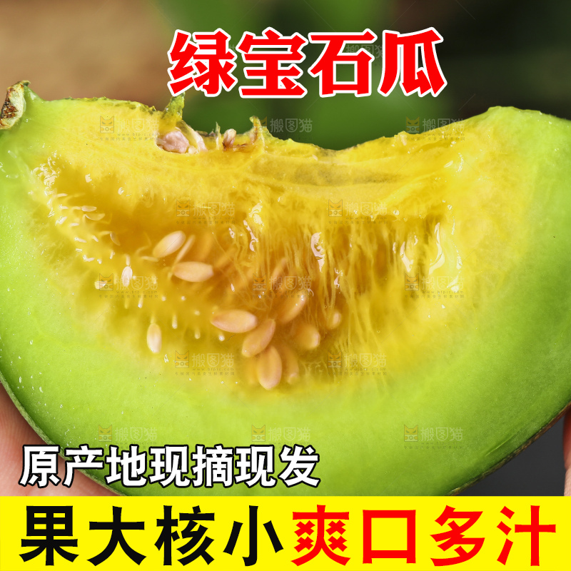 手里拿着绿宝甜瓜