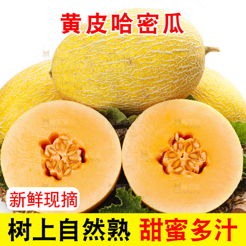 篮子里装着冰火蜜瓜
