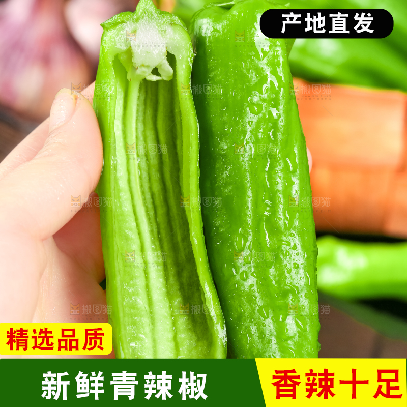 手里拿着青椒