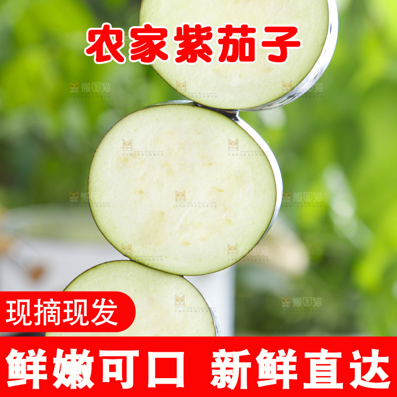 竹签串着切片的紫茄子