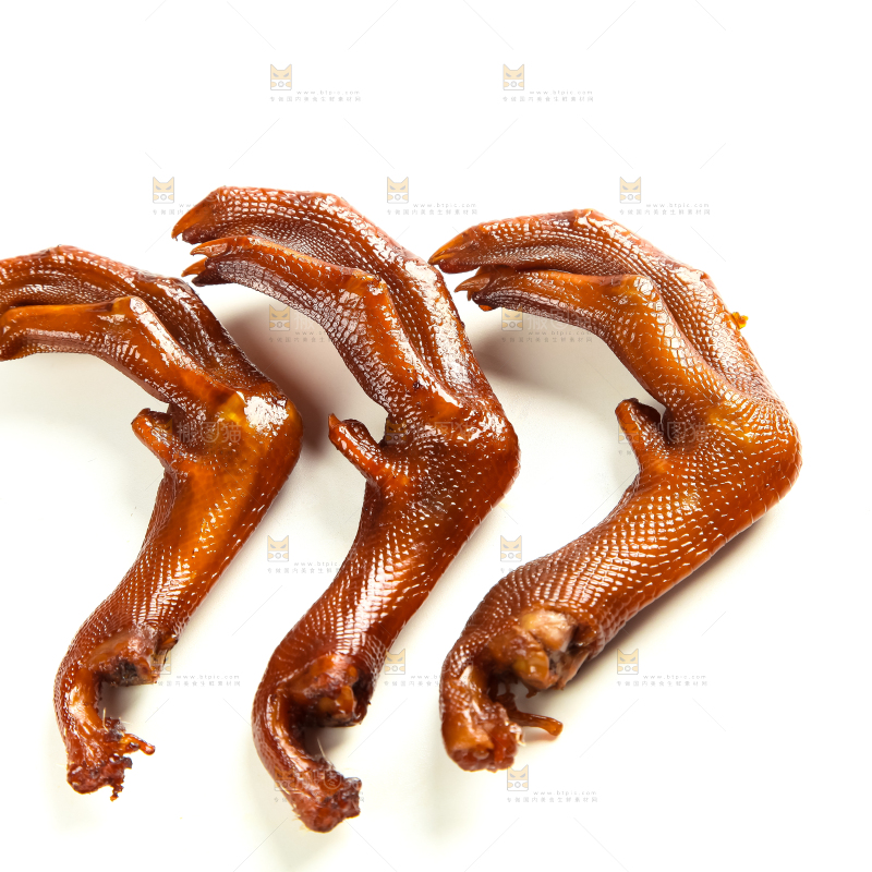 白底上的香辣鸭爪