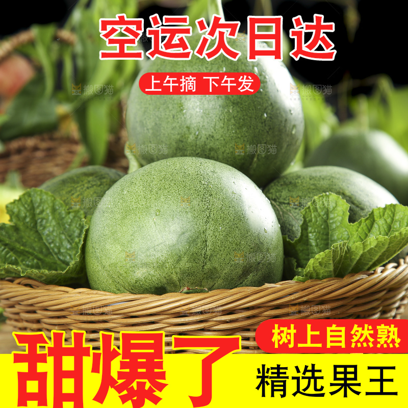 篮子里装着绿宝香瓜