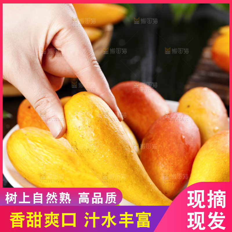 手里拿着新鲜芒果