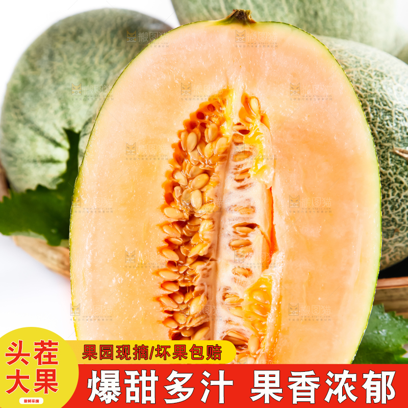 篮子里装着新疆哈密瓜