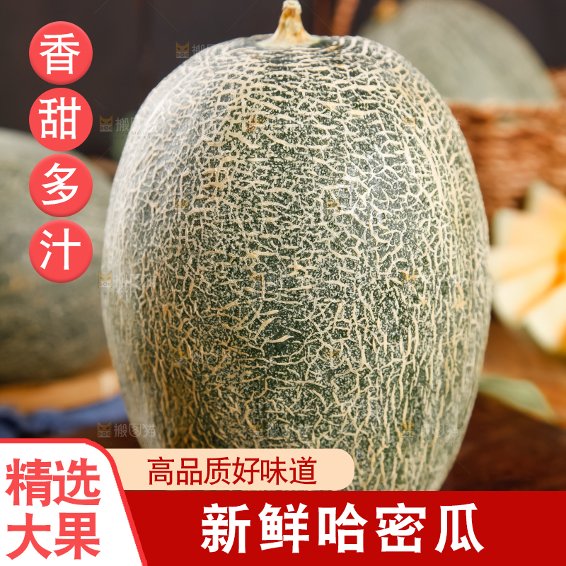 木底上摆放着网纹瓜