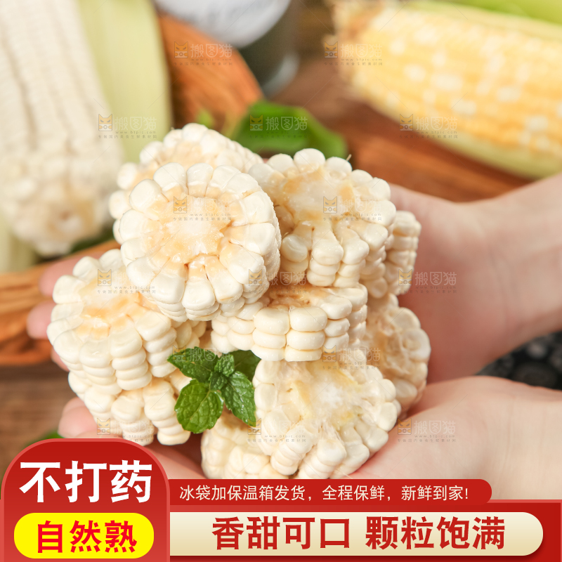 手里拿着玉米棒