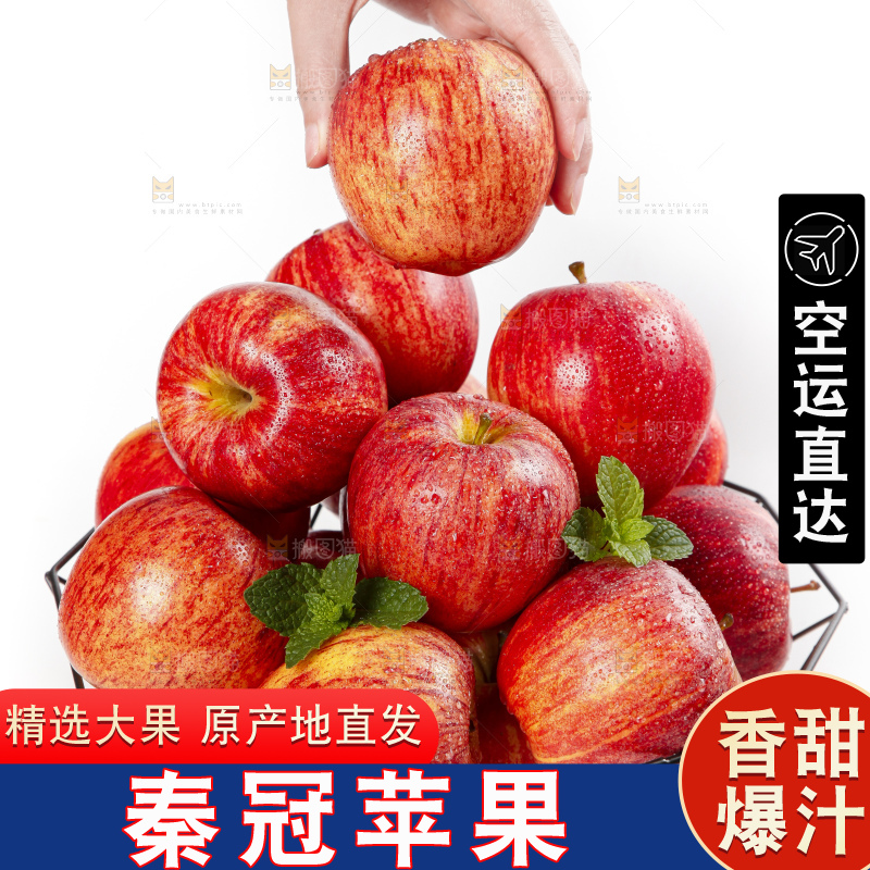 篮子里装着陕西秦冠苹果