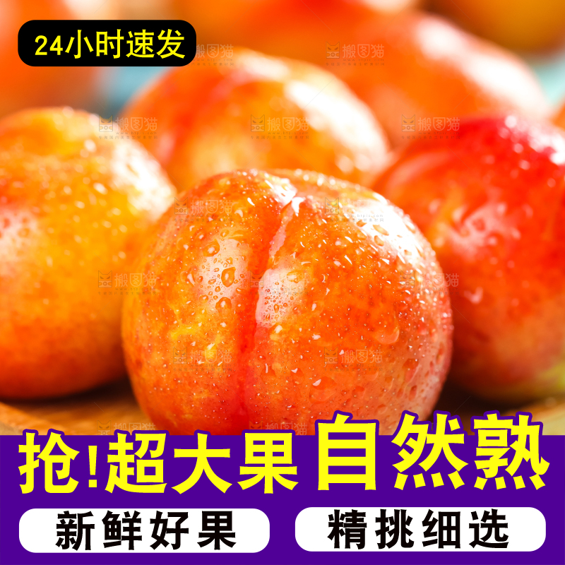 木盒子里装着新鲜李子