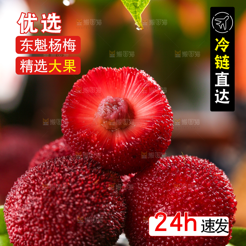 深底上放着余姚杨梅