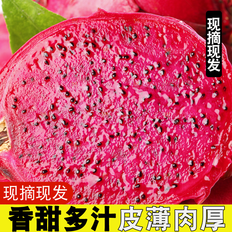 盘子里装着金都一号火龙果