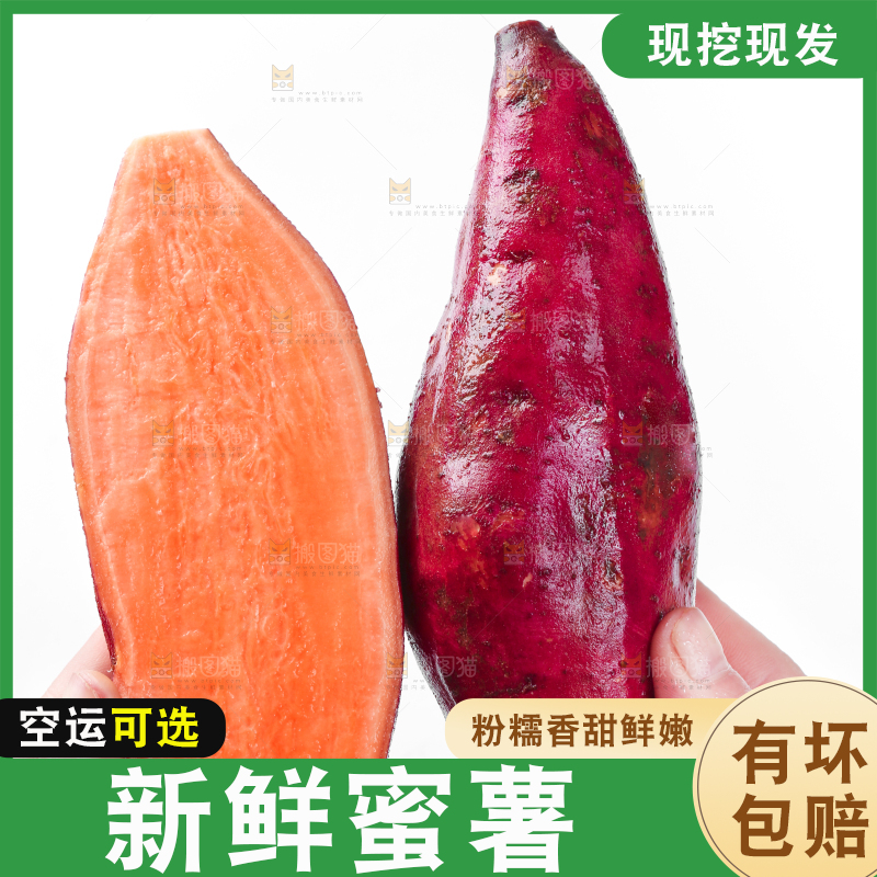 手里拿着红心蜜薯