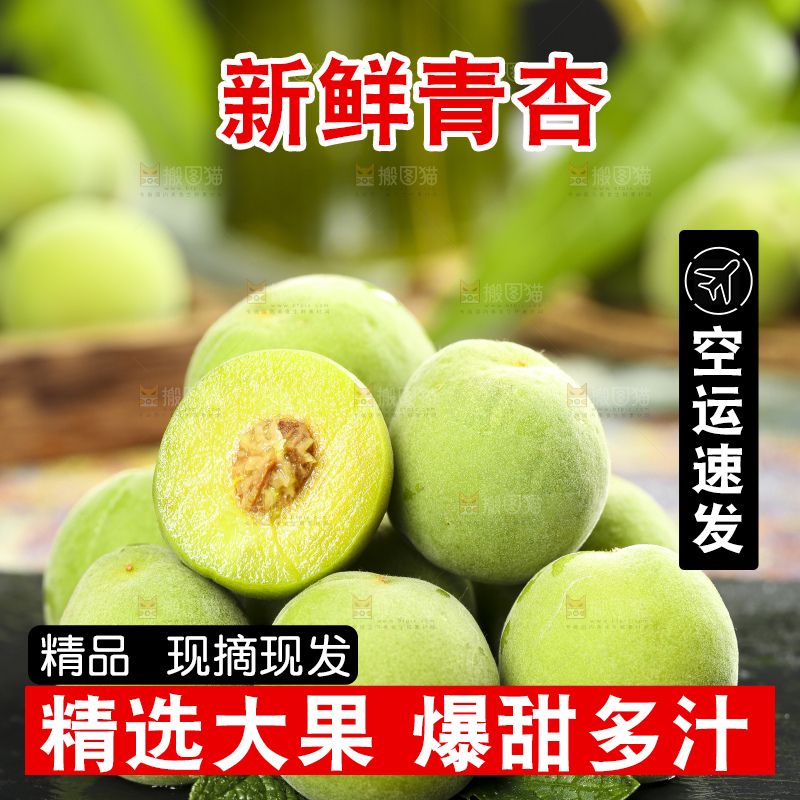 黑石板上摆放着青杏