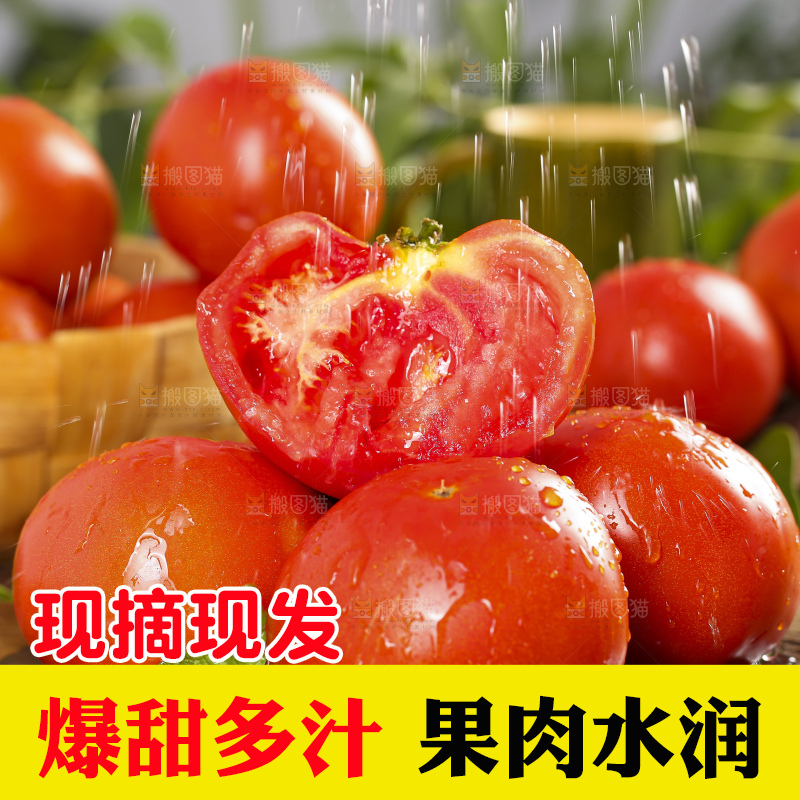 石板上的新鲜西红柿