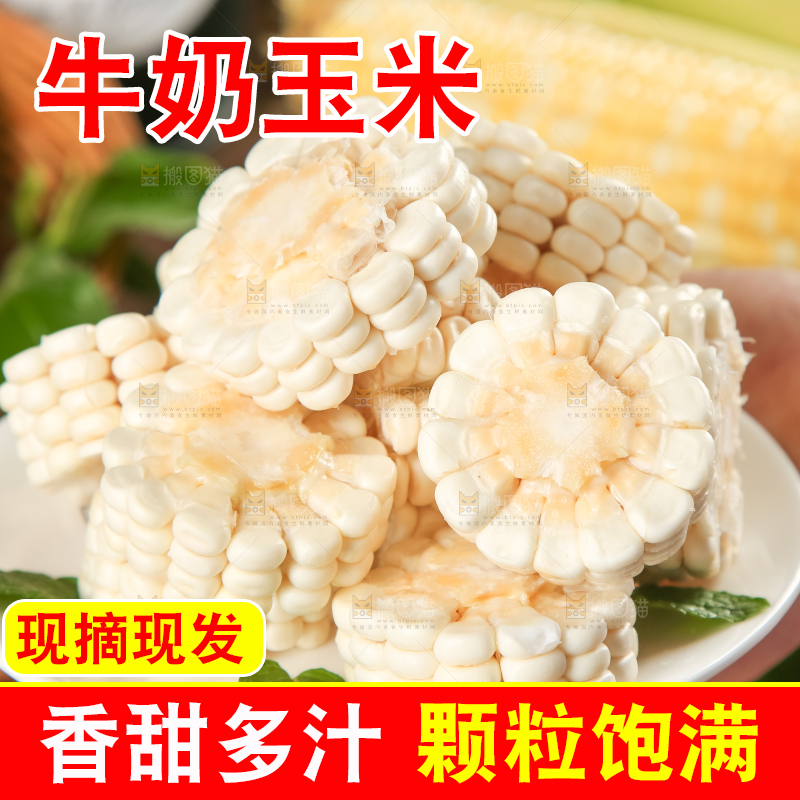 手里拿着玉米棒