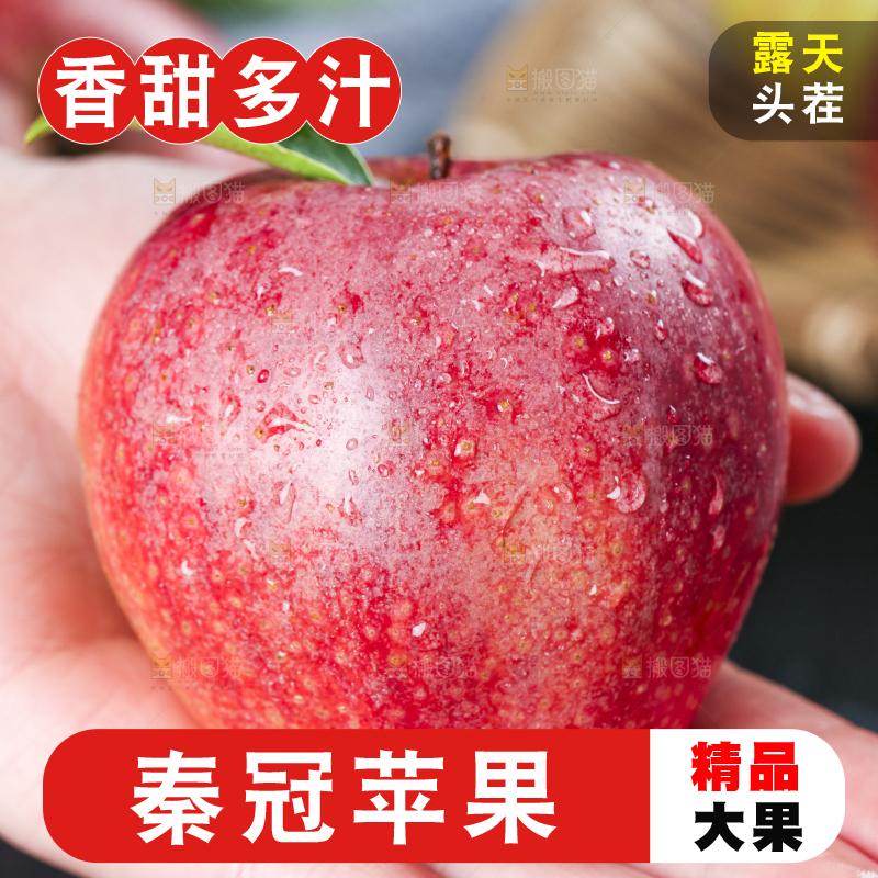 手里拿着秦冠苹果
