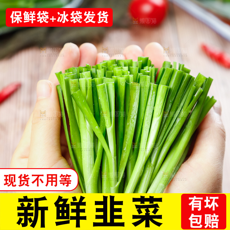 手里拿着一把韭菜