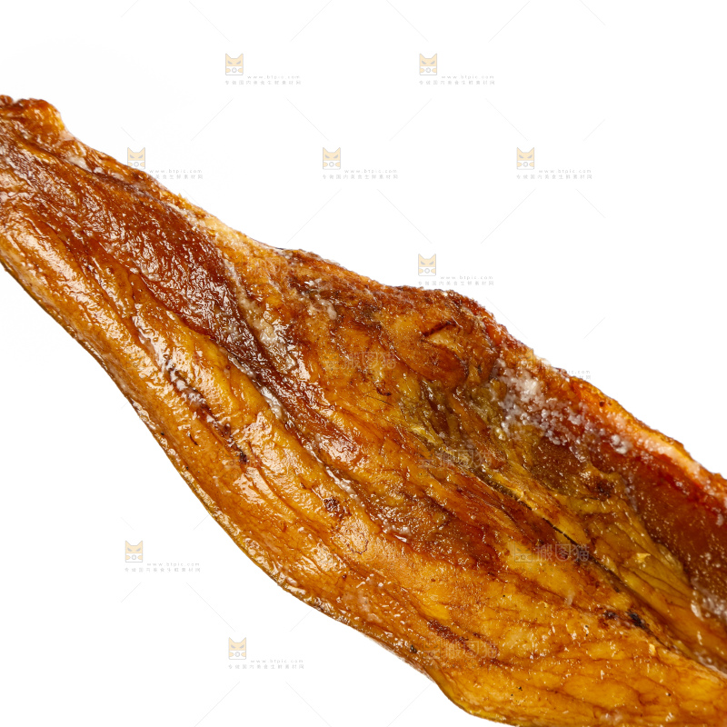 白底上摆放着柴火腊肉