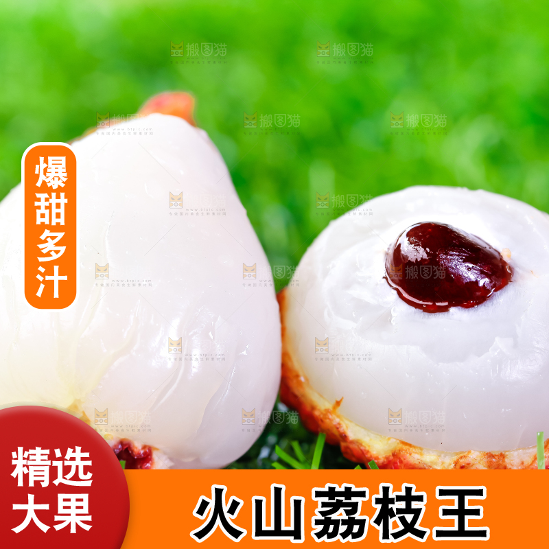草地上摆放着荔枝王